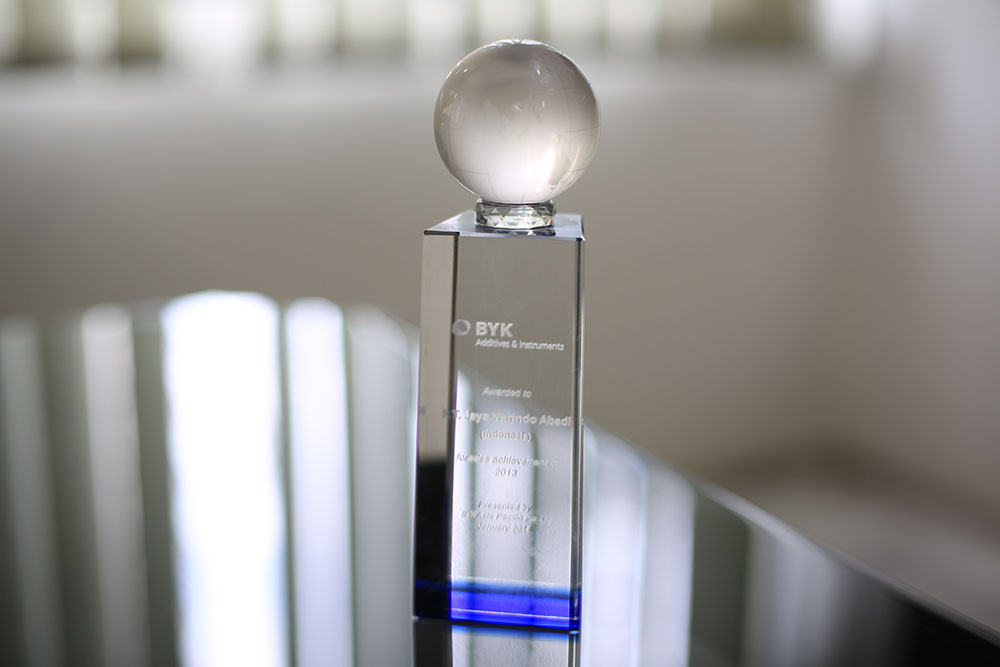 Sales Achievement 2013 Award from BYK Asia Pasific Pte Ltd