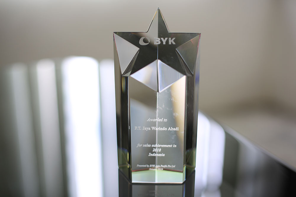 Sales Achievement 2018 Award from BYK Asia Pasific Pte Ltd